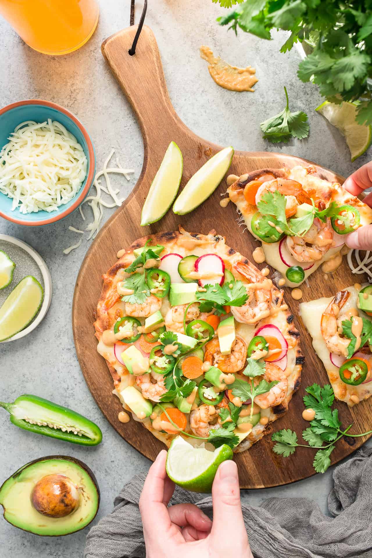 Shrimp Banh Mi Flatbread Pizza