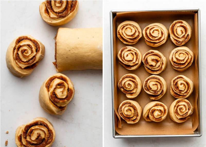 The finished rolls in the baking pan