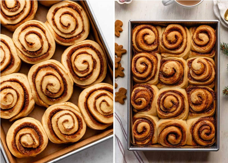 The finished rolls in the oven